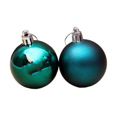 Набор елочных шаров Новогодние краски пластик синий/зеленый (диаметр 5 см, 20 штук в упаковке)